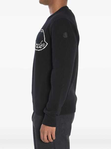 Pulovere Moncler Logo Sweater In Wool Black Barbati (BM 18733107) 3