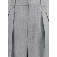Imbracaminte Dama pagina 253 - Pantaloni casual Saint Laurent Saint Laurent Wool Wide-Leg Trousers GREY Femei (BM 18733869) - B-mall.ro