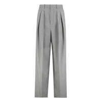 Pantaloni casual Saint Laurent Wool Wide-Leg Trousers Femei