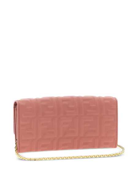 Portofele Fendi Fendi Continental Baguette Wallet On Chain PINK Femei (BM 18734139) 2