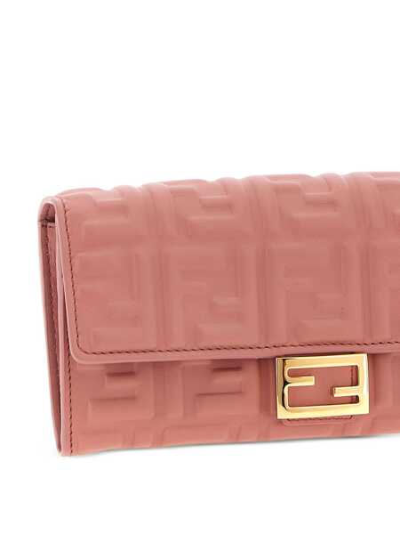 Portofele Fendi Fendi Continental Baguette Wallet On Chain PINK Femei (BM 18734139) 3