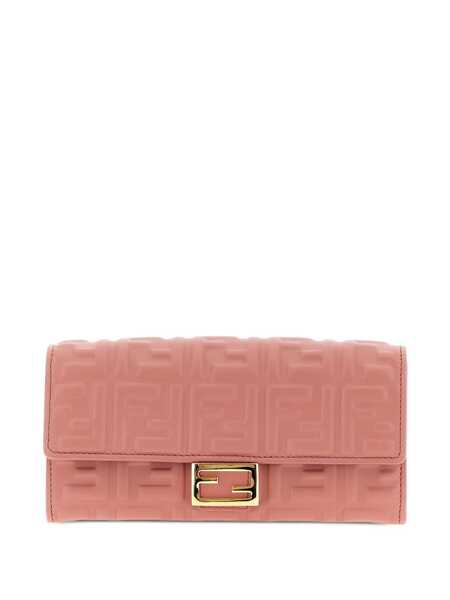 Portofele Fendi Fendi Continental Baguette Wallet On Chain PINK Femei (BM 18734139) 1