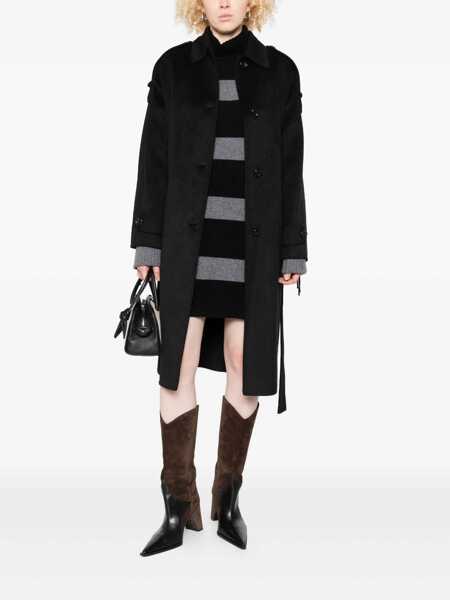 Paltoane Liu Jo Liu Jo Long Coat With Fringes Black Femei (BM 18734889) 2