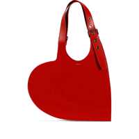 Genti de mana 'Belt Heart' Red Handbag With Heart Shaped Design And Adjustable Belted Handle In Leather Woman Femei