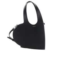 Genti de umar 'Baby Heart' Black Heart Shaped Crossbody Bag With Adjustable And Removable Shoulder Strap In Leather Woman Femei