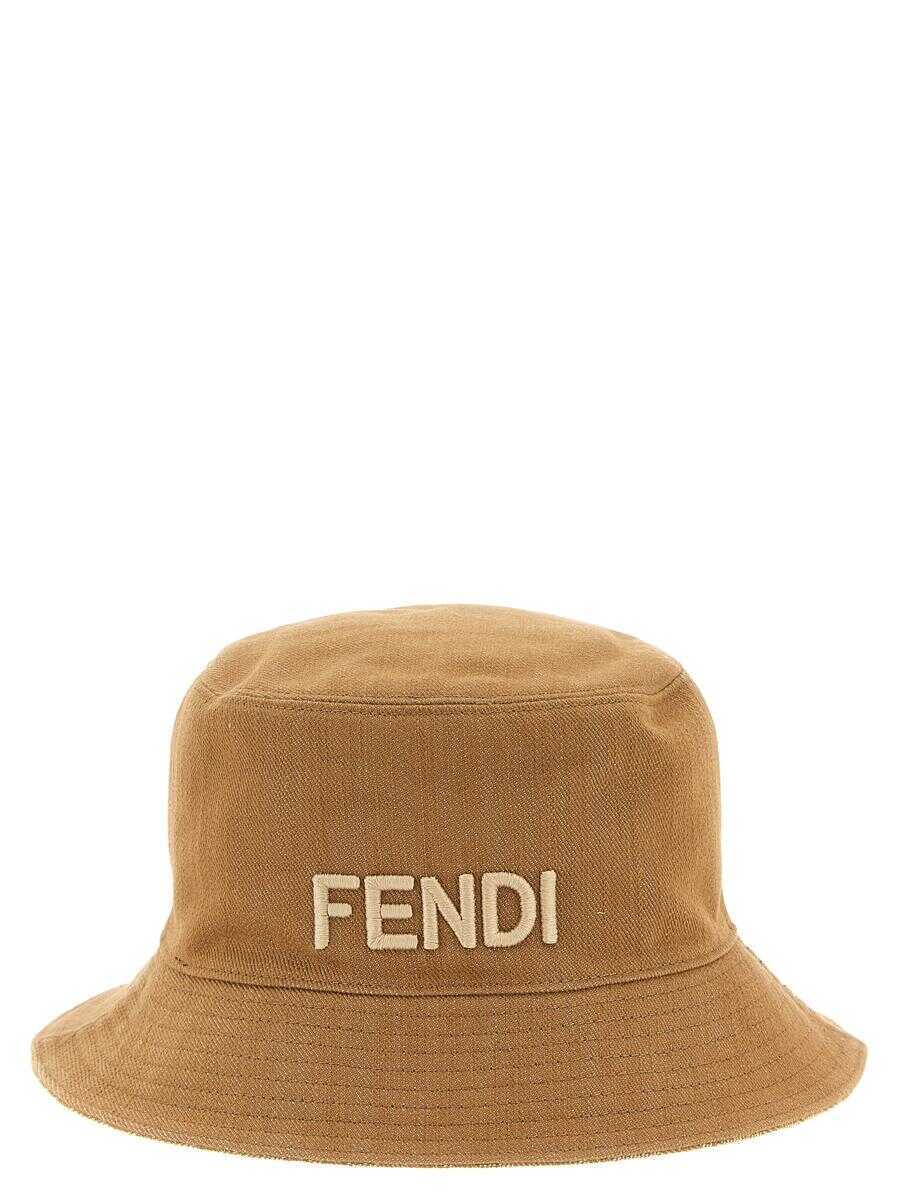 Palarii Fendi Fendi Reversible Bucket Hat BROWN Femei (BM 18735528) 1