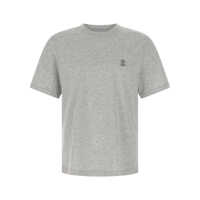 Tricouri Brunello Cucinelli Logo Print T-Shirt Barbati