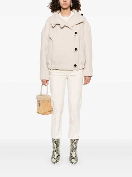 Geci Isabel Marant Hanis Beige Jacket With Stand-Up Collar And Dropped Shoulders In Wool Blend Woman Beige Femei (BM 18736596) 2