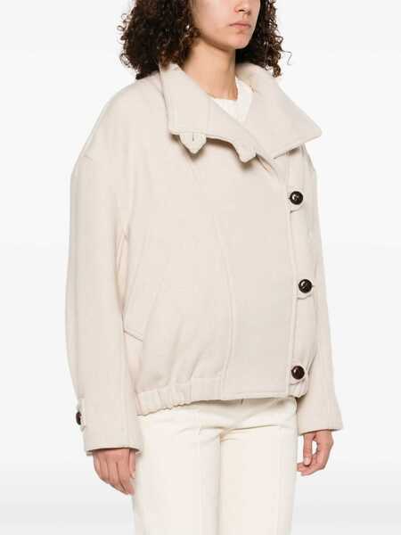 Geci Isabel Marant Hanis Beige Jacket With Stand-Up Collar And Dropped Shoulders In Wool Blend Woman Beige Femei (BM 18736596) 3