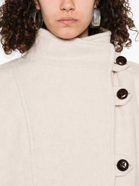 Geci Isabel Marant Hanis Beige Jacket With Stand-Up Collar And Dropped Shoulders In Wool Blend Woman Beige Femei (BM 18736596) 5