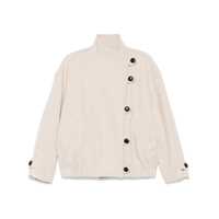 Geci 'Hanis' Beige Jacket With Stand-Up Collar And Dropped Shoulders In Wool Blend Woman Femei