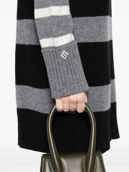 Rochii Liu Jo Liu Jo Knitted Dress With A Horizontal Stripe Pattern Black Femei (BM 18736710) 5