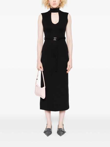 Rochii Liu Jo Liu Jo Midi Dress With Belt Black Femei (BM 18736719) 2