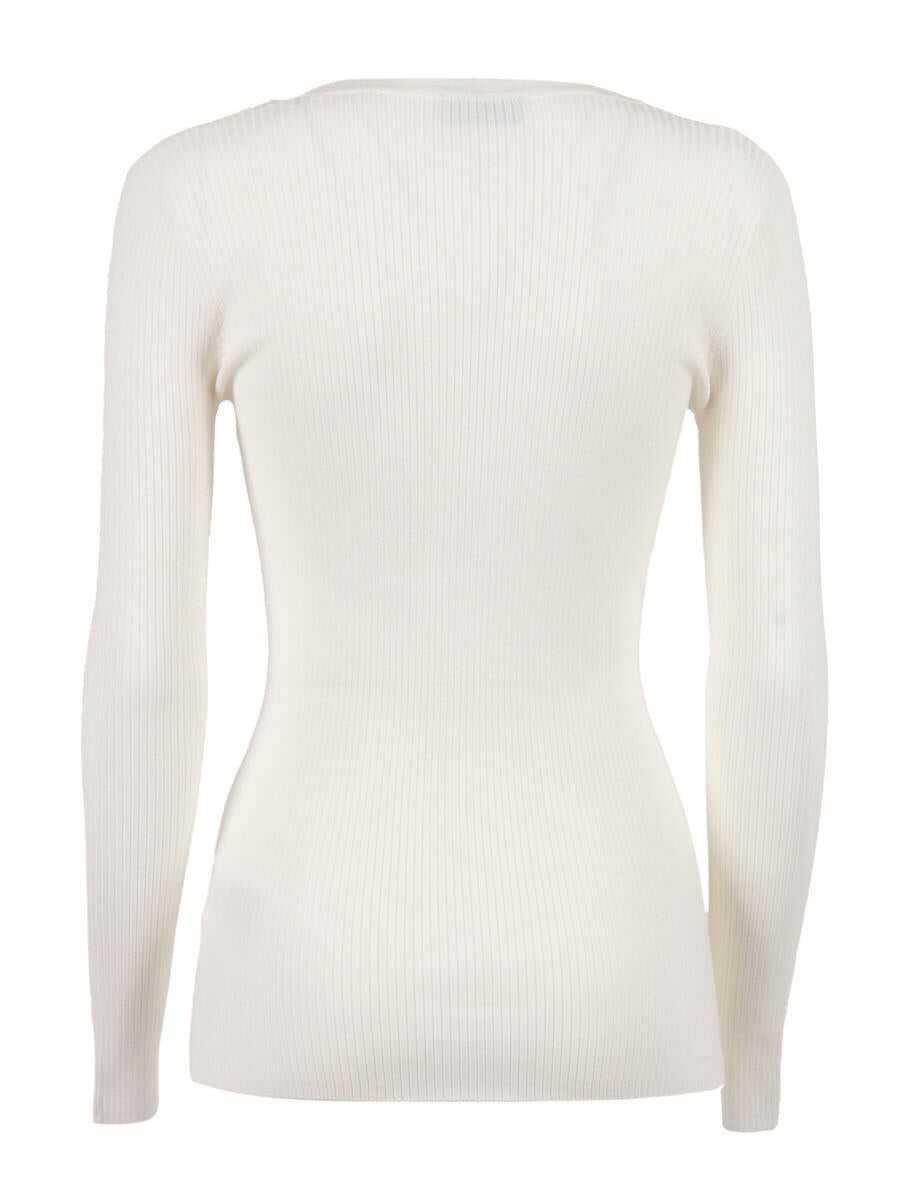 Pulovere Elisabetta Franchi Elisabetta Franchi Girocoll WHITE Femei (BM 18736818) 2