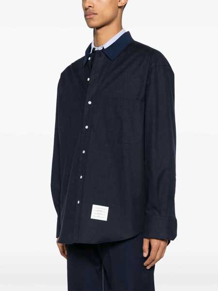 Camasi Thom Browne Thom Browne Rwb Shirt BLUE Barbati (BM 18736977) 3