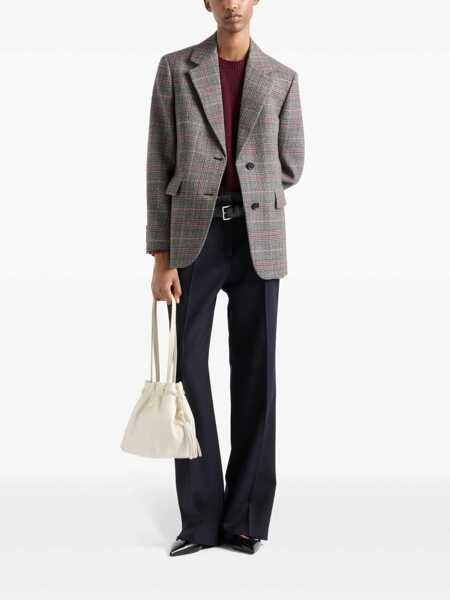 Geci Prada Prada Prince Of Wales Checked Jacket MULTICOLOR Femei (BM 18737085) 2