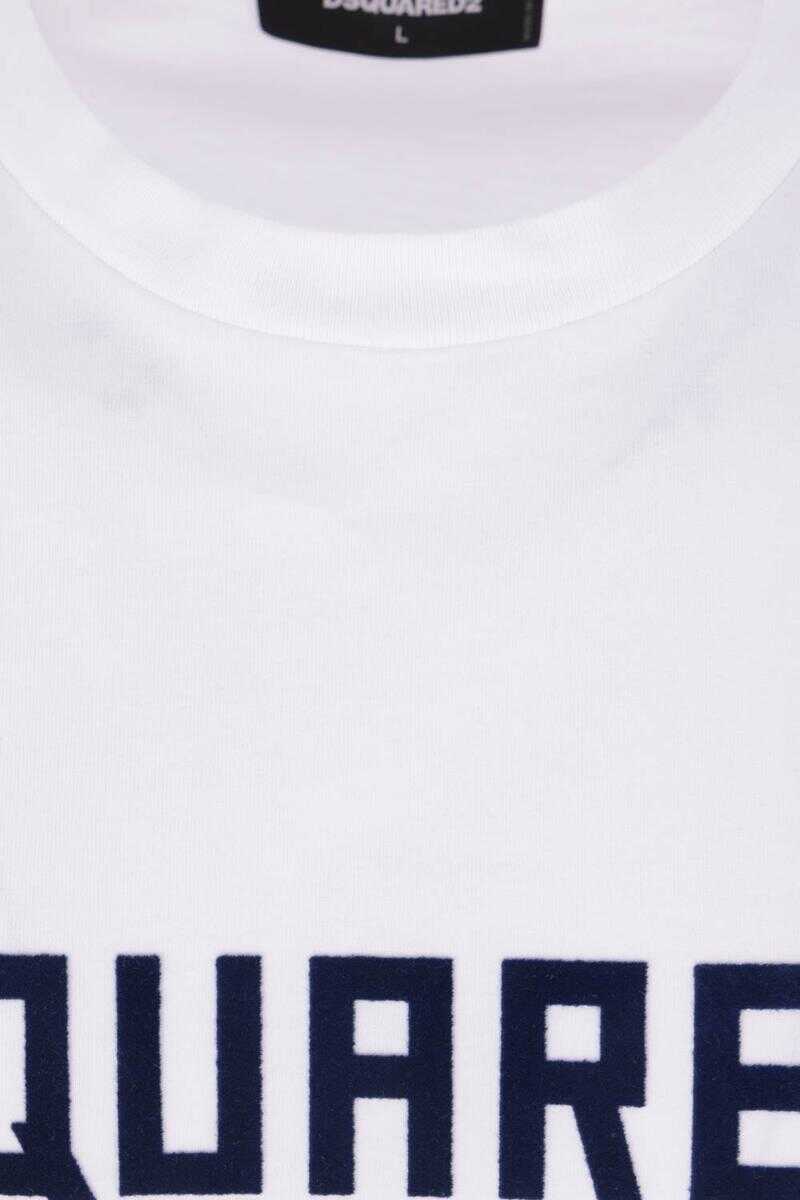 Topuri DSQUARED2 DSQUARED2 T-Shirts And Polos WHITE  DARK NAVY PRINT Barbati (BM 18737442) 3