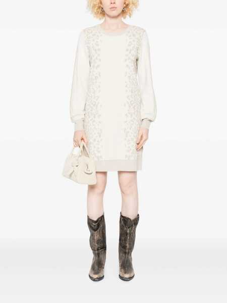 Rochii Liu Jo Liu Jo Short Dress With Animalier Print BIANCO E ORO Femei (BM 18737664) 2