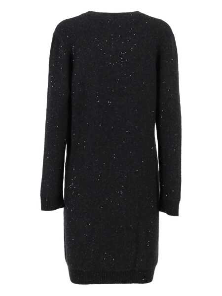 Rochii Fabiana Filippi SEQUIN KNIT DRESS Gray Femei (BM 18738324) 2