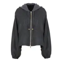Paltoane Fabiana Filippi FLANNEL WIDE BOMBER WITH PEPITA DETAIL