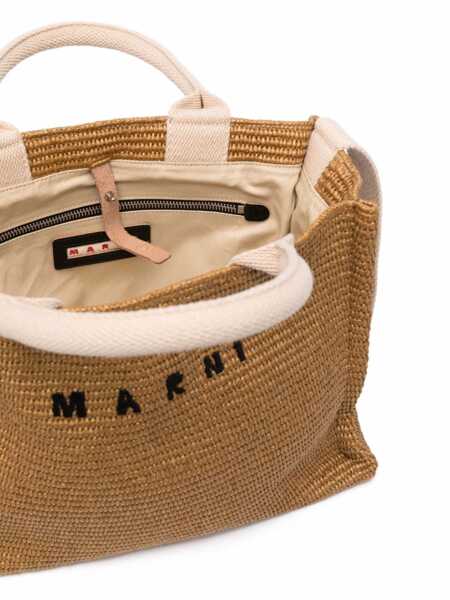 Genti de mana Marni East/West tote bag Beige Femei (BM 18738966) 5