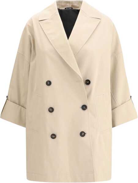 Paltoane Brunello Cucinelli Midi Trench Coat BEIGE Femei (BM 18739126) 1