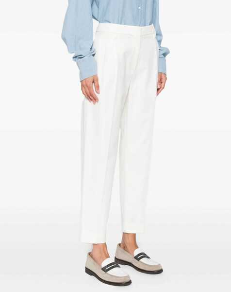Pantaloni casual Brunello Cucinelli Cotton chino Pants OFF WHITE Femei (BM 18739147) 3