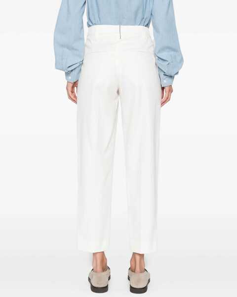 Pantaloni casual Brunello Cucinelli Cotton chino Pants OFF WHITE Femei (BM 18739147) 4