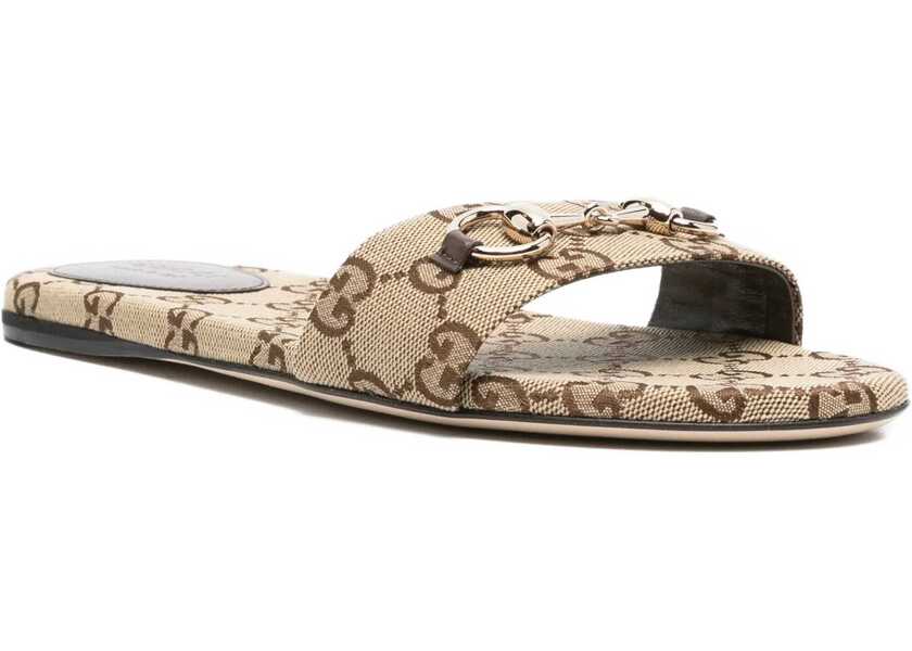Sandale Gucci GG canvas Slippers CAMEL EBONY/NEW ACER Femei (BM 18739156) 2