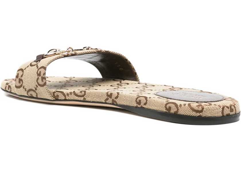 Sandale Gucci GG canvas Slippers CAMEL EBONY/NEW ACER Femei (BM 18739156) 3
