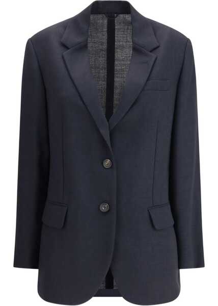 Sacouri Brunello Cucinelli Virgin wool Blazer BLU Femei (BM 18739186) 1