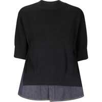 Pulovere Denim detail Sweater Femei