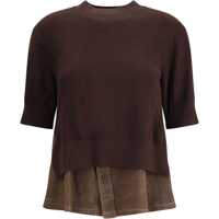 Pulovere Sacai Denim detail Sweater