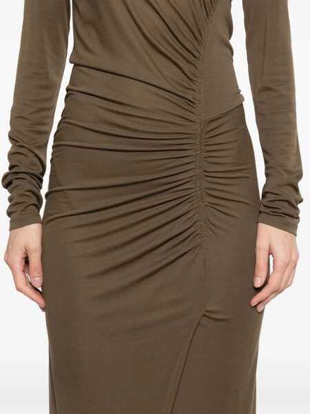 Rochii ISABEL MARANT ETOILE Jelina long Dress KHAKI Femei (BM 18739282) 5