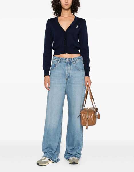 Cardigane A.P.C. Cardigan With Embroidered Logo BLUE Femei (BM 18739318) 2