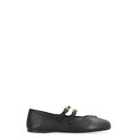 Balerini Prada Prada Leather Ballet Flats With Logo