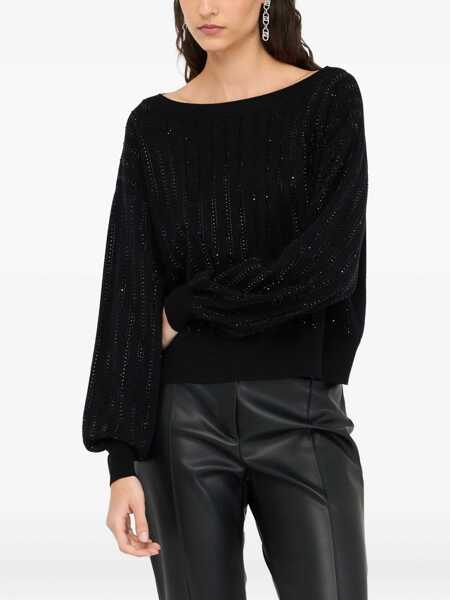 Pulovere Liu Jo Liu Jo Sweater NERO/ROWS STRASS Femei (BM 18740820) 3