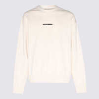 Pulovere Jil Sander White Cotton Sweatshirt Barbati
