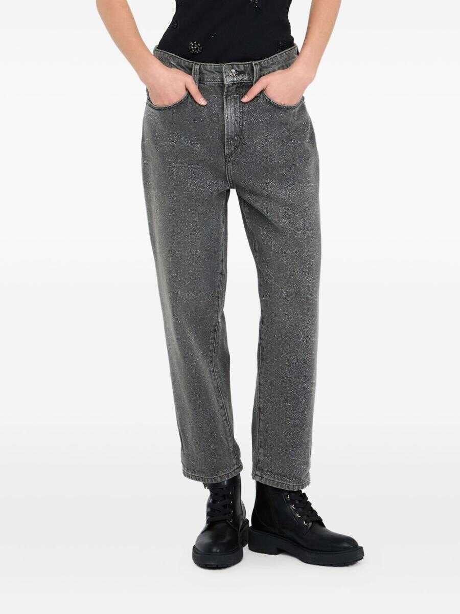 Pantaloni casual Liu Jo Liu Jo Trousers NERO ARGENTO Femei (BM 18741585) 4