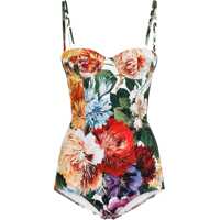 Costume de baie intregi Flower Print Padded Balconette One Piece Swimsuit Femei