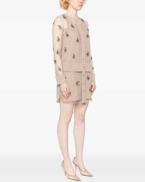 Rochii casual Fendi Tulle Dress With Embroidery NUDE Femei (BM 18742405) 3