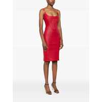 Rochii Versace Dama - Rochii Versace Versace Medusa 95 Corset Leather Midi Dress PARADE RED Femei (BM 18743397) - B-mall.ro