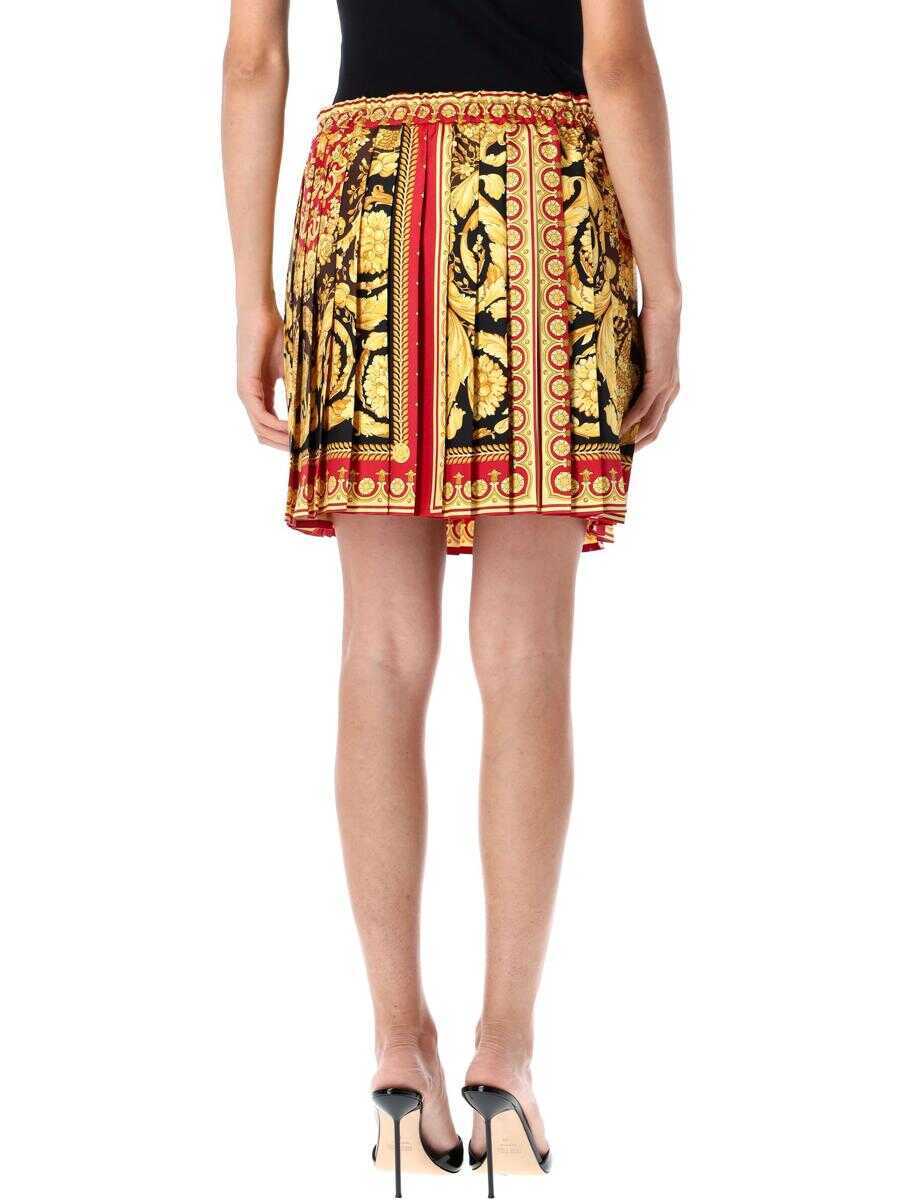 Fuste Versace Versace Barocco Pleated Mini Skirt PARADE BAROCCO RED Femei (BM 18743400) 2