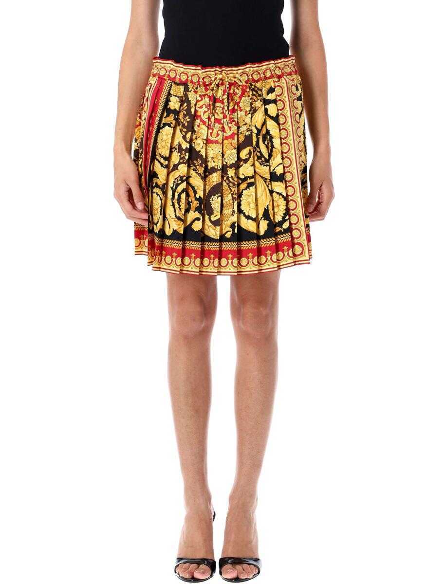 Fuste Versace Versace Barocco Pleated Mini Skirt PARADE BAROCCO RED Femei (BM 18743400) 1