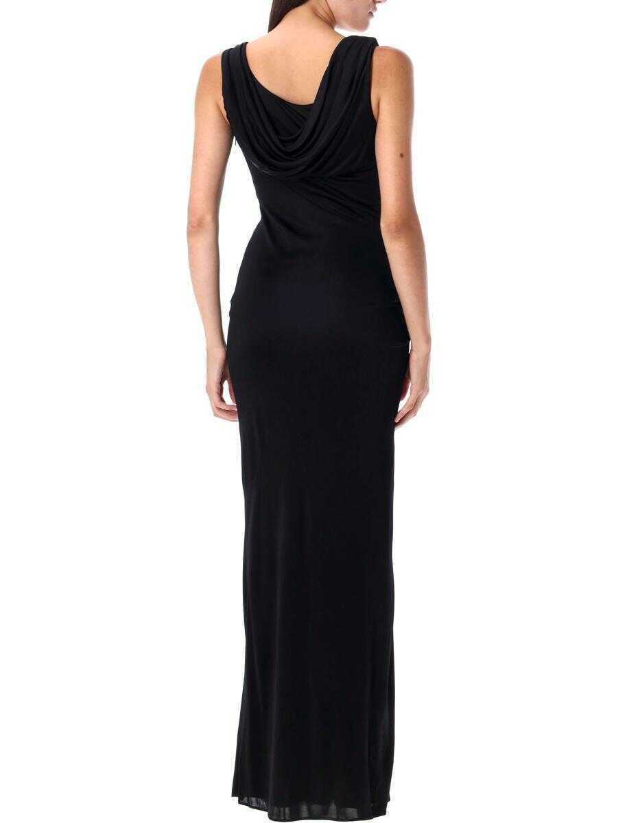 Rochii Versace Versace Draped Jersey Gown Black Femei (BM 18743403) 2