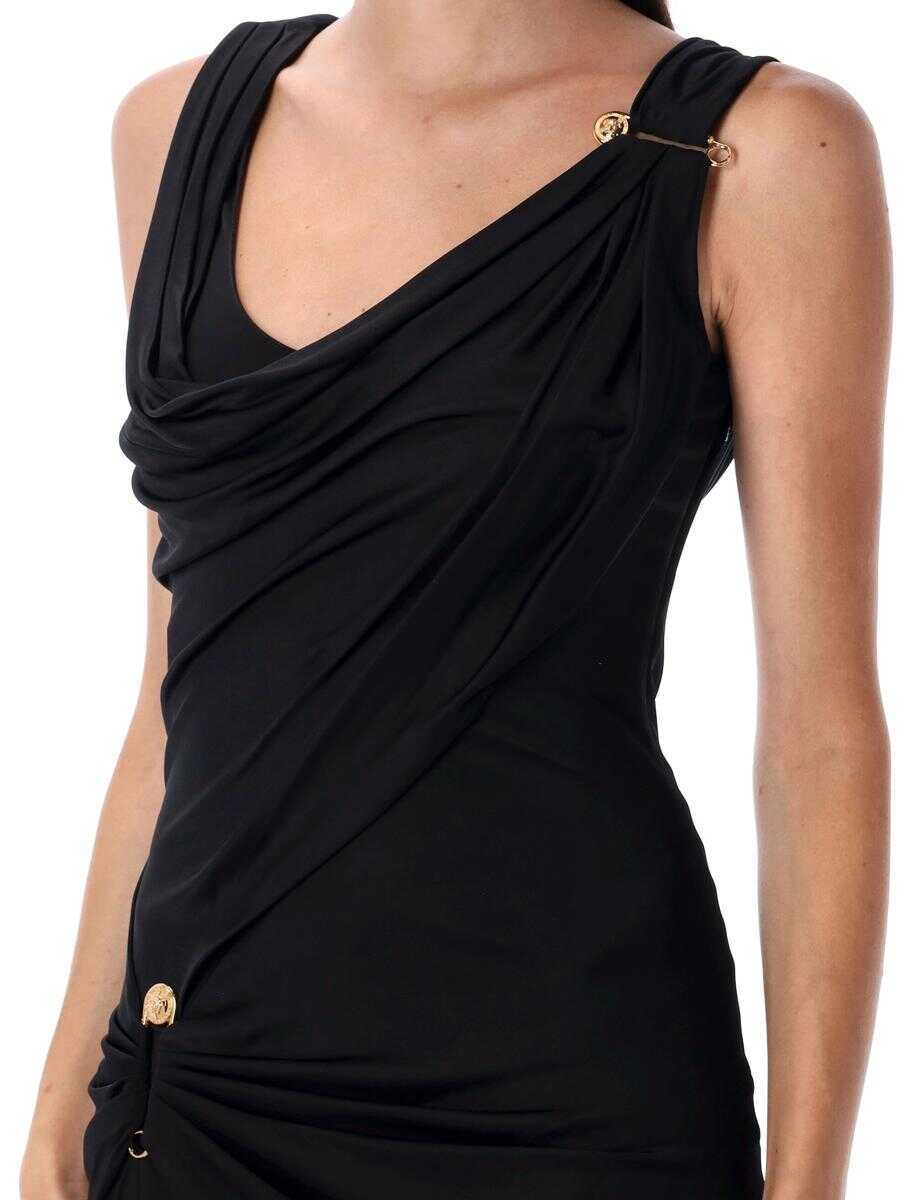 Rochii Versace Versace Draped Jersey Gown Black Femei (BM 18743403) 3