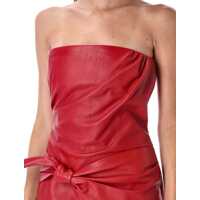 Rochii Versace Dama - Rochii Versace Versace Leather Strapless Mini Dress PARADE RED Femei (BM 18743412) - B-mall.ro
