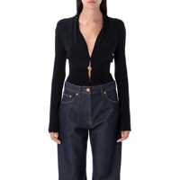 Body-uri Versace Safety Pin Draped Bodysuit Femei