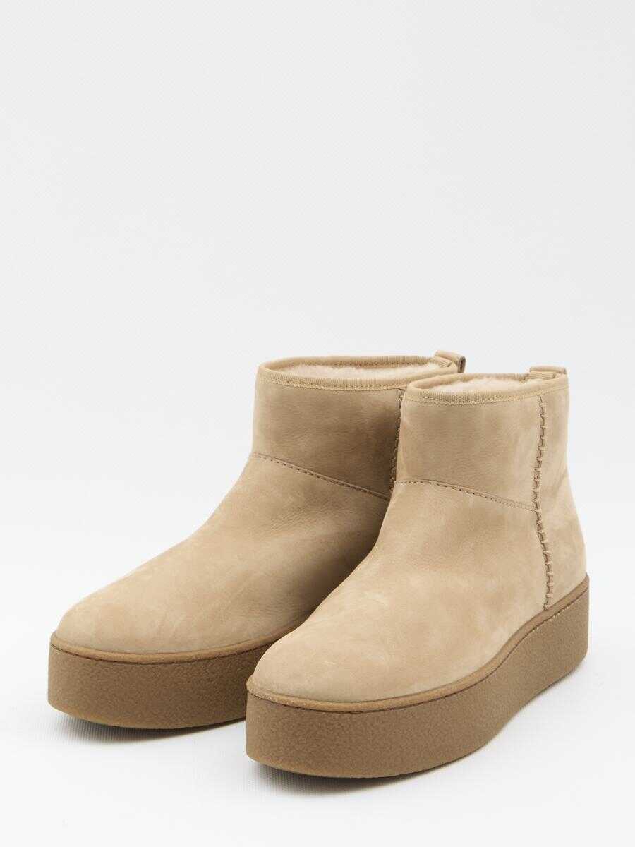 Bocanci Hogan Shearling Ankle Boots Beige Femei (BM 18743661) 2