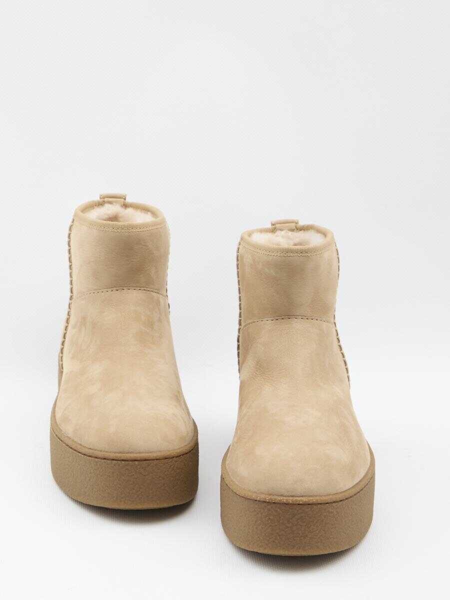 Bocanci Hogan Shearling Ankle Boots Beige Femei (BM 18743661) 5